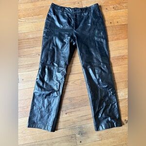 Nine West Genuine Leather Pants | Black Straight Leg | Size 14